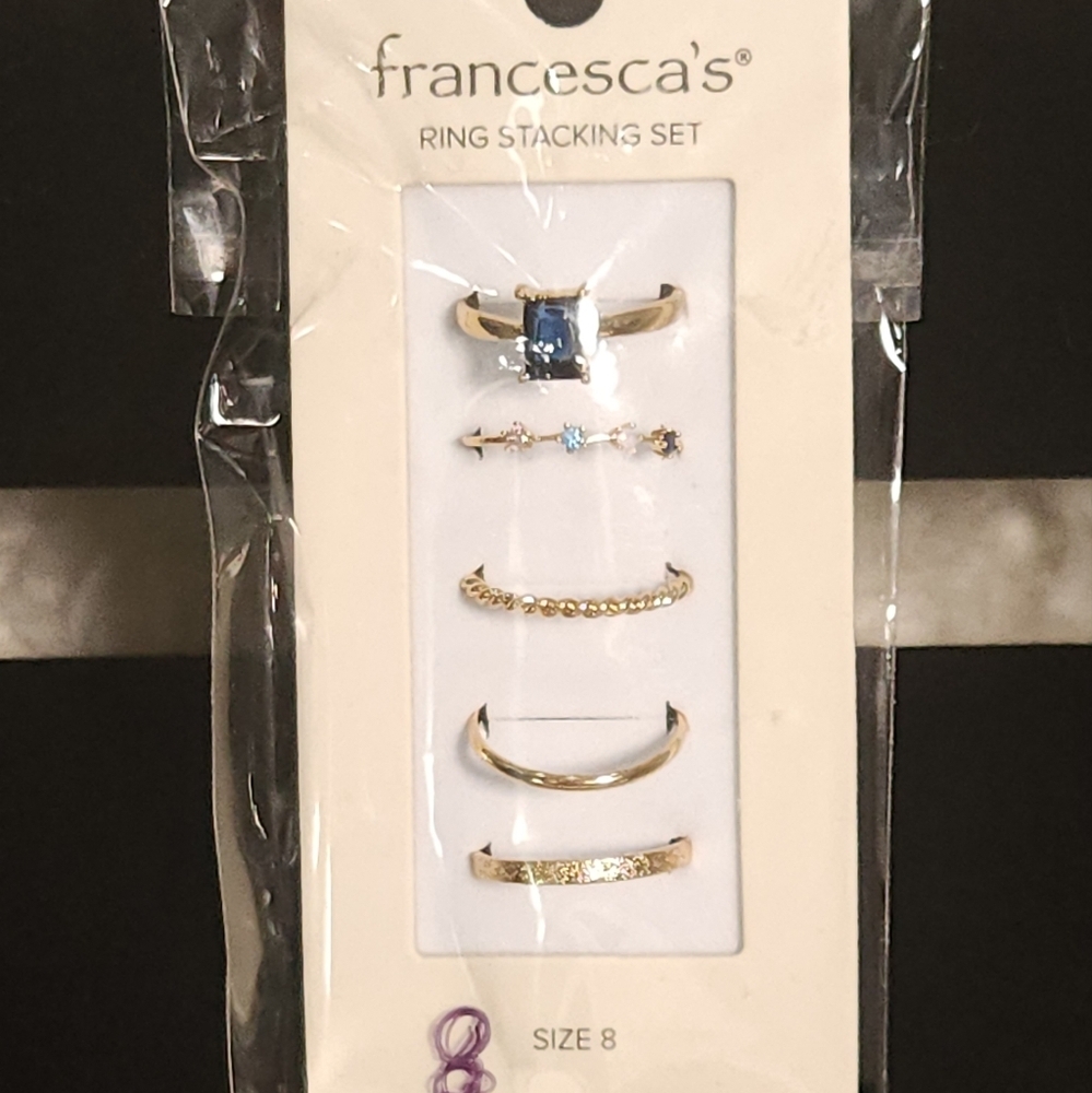 Francesca's Collections Gold Crescent Ring Set